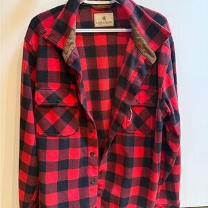 Legendary Whitetails Red and Black Plaid Fleece Shirt